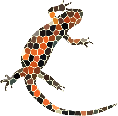 mosaic image of firebelly newt